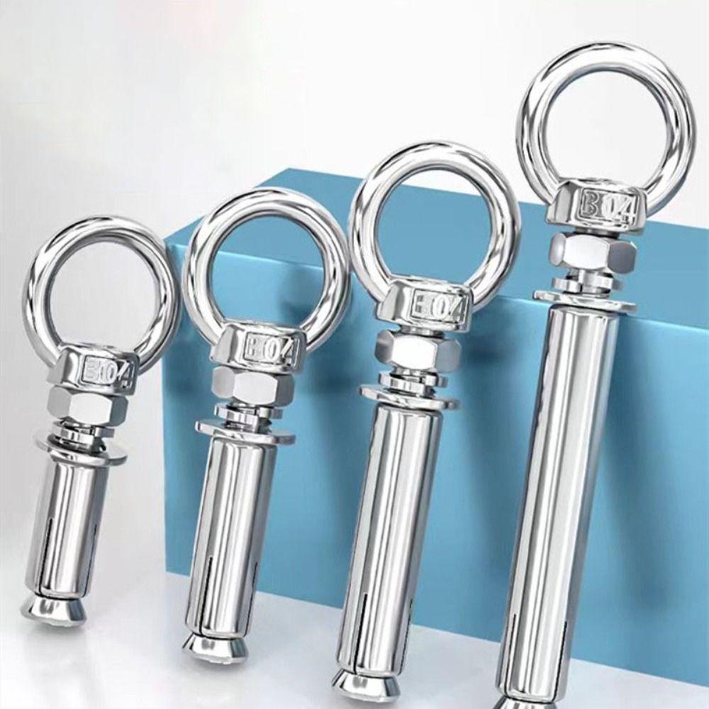 With Ring 304 Stainless Steel Expansion Bolts Silver Ring Expansion Screws  Wire Pipe Clamp