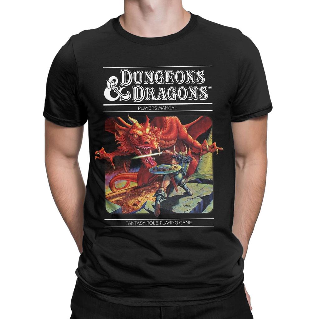 Men T-Shirts Dungeon Dragon DnD Funny 100% Cotton Tees Short Sleeve  T Shirt Round Collar Clothes Gift Idea