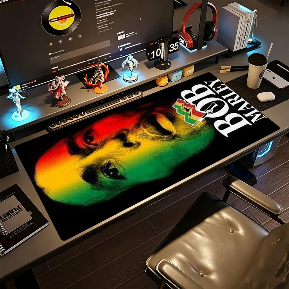 Bob Marley Gaming-Mauspad Tastaturmatte Schreibtisch-Mauspad Rutschfeste Gummibasis Büro-Schreibtischzubehör
