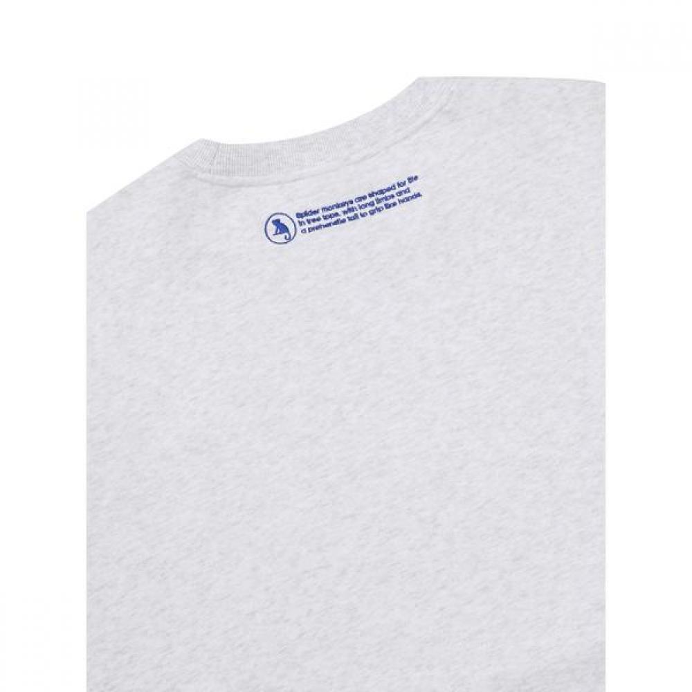 Animal Embroidery Patch Sweatshirt Melange Gray