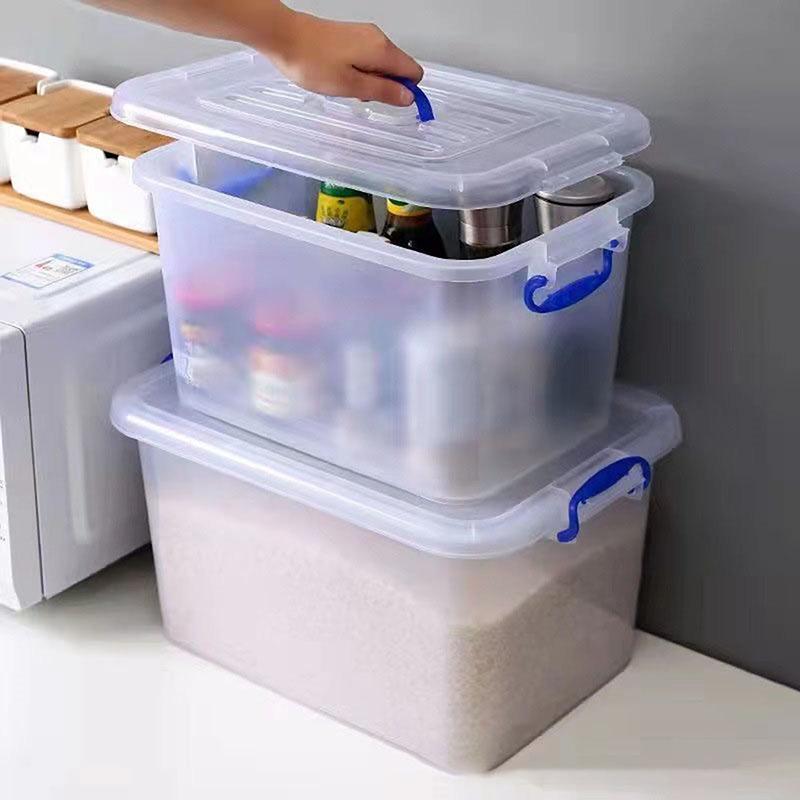 Portable Thick Transparent Storage Box Plastic Box With Lid Storage Box Toy Clothes Snack Sundries Storage Case