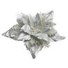 5 Pack Christmas Poinsettia Glitter Flower Ornaments in Colors