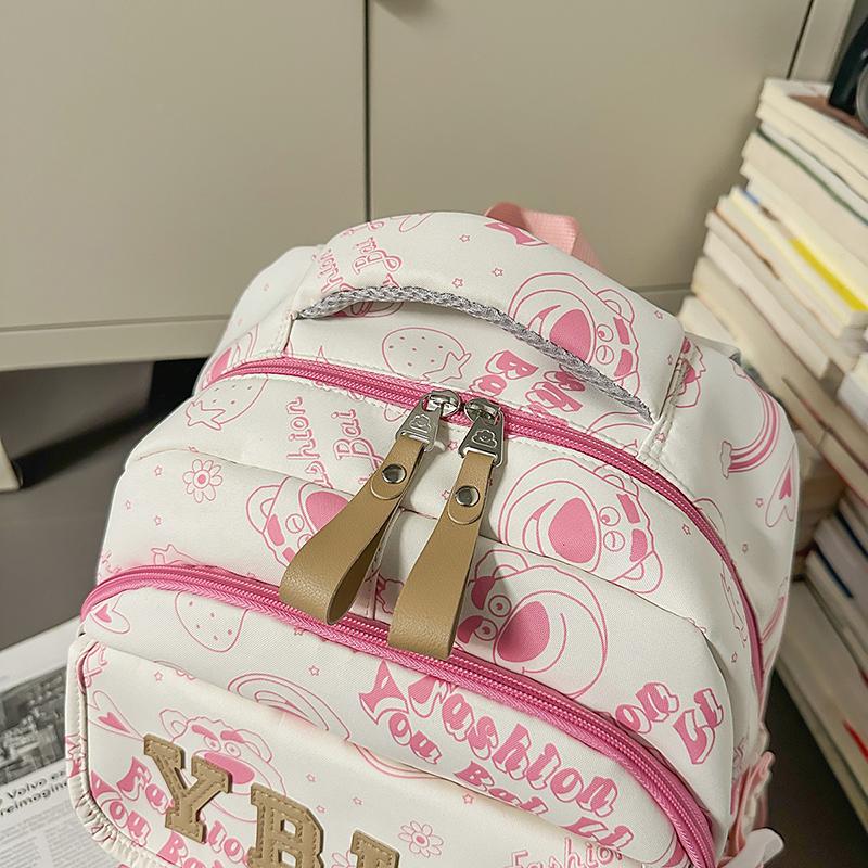 Printed Student Schoolbag Men's Large Capacity Travel Backpack Women's Campus Backpack with Coin Purse