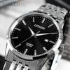 Citizen Relógio de Pulso Masculino Analógico de Quartzo Simples Preto Redondo Metal
