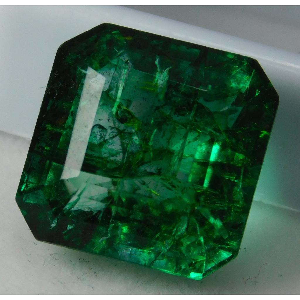 Natural Green Emerald Loose Gemstone Square Cut 11 Ct Colombian for Jewelry Making and Crafts