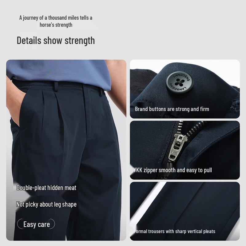 Langdeng Skin-Friendly Cotton Straight-Leg Trousers