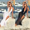 2026 Solid Color One-piece Split Dress Mesh Neck Sexy Summer Bikini