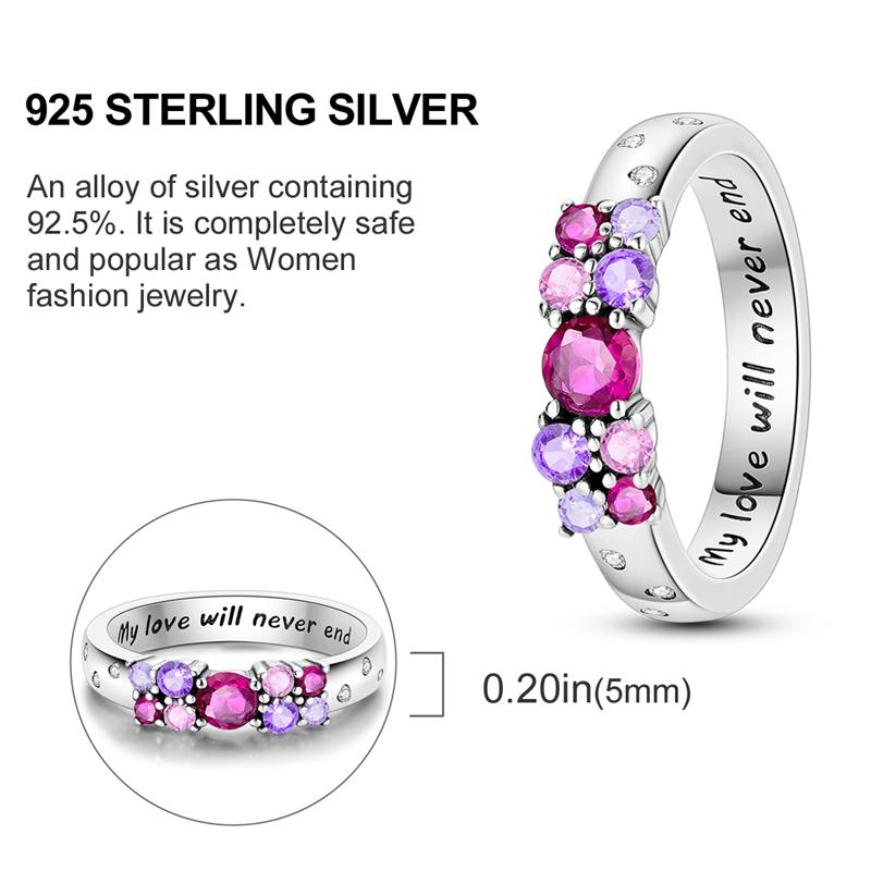 New 925 Silver Rings Zircon Sparkling CZ Rings Rings For Women Original Wedding Fine Jewelry Accessories Gifts