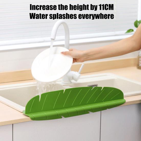 Yousheng 1/2Pcs Leaf Shape Sink Splash Guard with Suction Cups Vegetable Washing Water Splash Protector Kitchen Countertop Anti-Splash Board