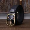 3.8CM Wide Thick Top Layer Pure Cowhide Copper Buckle Genuine Leather Belt for Men's Retro Versatile Jeans Belt