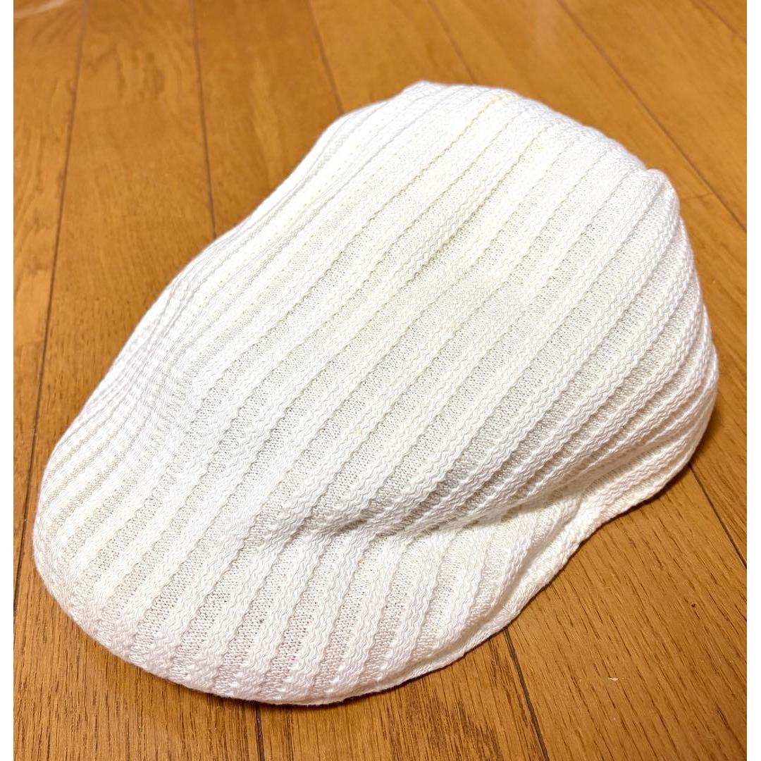 Used 90s KANGOL Hunting White Knit Cap Great Britain