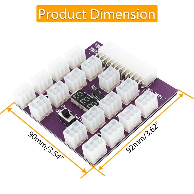 24Pin to 17 orts  6 in Server SU ower Supply  Board Adapter for  750W 1100W 1600W 2000W 2400W