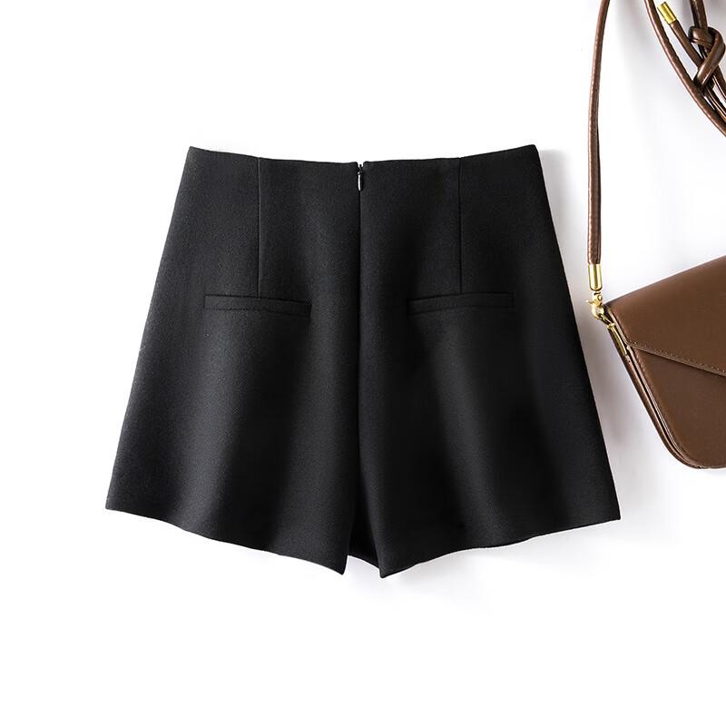 Women's High-Waist A-Line Woolen Shorts