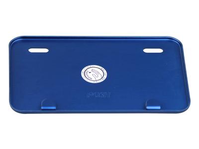 POSH FAITH Motorcycle Aluminum License for 125cc and Under Plate, Small, (Square), Blue, 500190-01-10