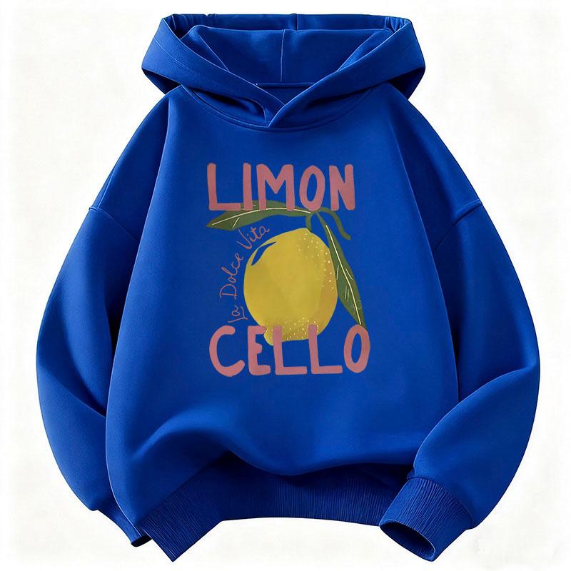 Y2k Retro Hoodie Kids Limon Cello Lemon Design Printed Children's Sweatshirt Hoody for Boys Girls Casual Hoodies Clothes