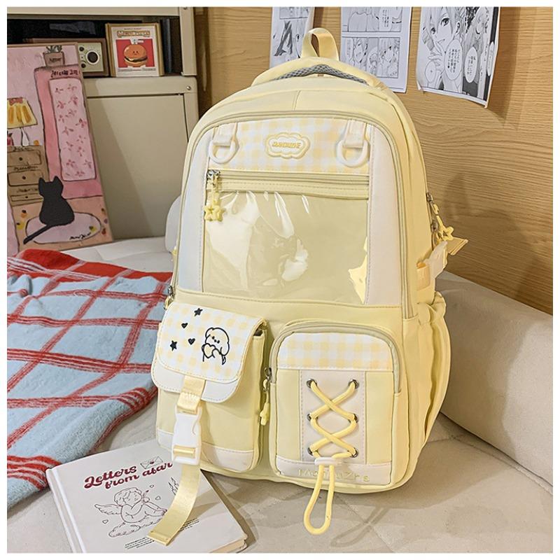 Cute cartoon ins wind schoolbag Girls college wind backpack Junior high school students lightweight largecapacity backpack