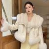 Imitation Fox Fur Sheepskin Shawl Collar Large Fur Collar Imitation Leather Jacket Women's Fur Integrated Coat Small Man