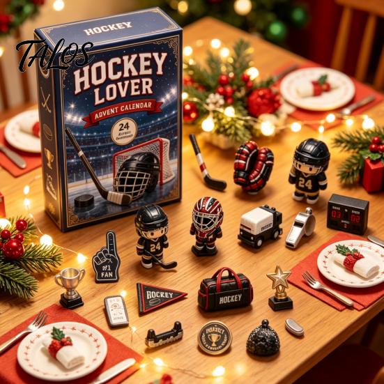 Sports Collectibles for Enthusiasts Advent Calendar 2026, 24-Day Christmas Countdown Box with Mini Durable Sport Ornaments Volleyball Golf Hockey