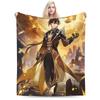 Genshin Impact Venti Blankets Velvet Summer Air Conditioning Barbatos Anime Multi-function Warm Throw Blanket for Bed Car Quilt