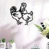 1pc Iron Rooster Wall Decor, Farmhouse Garden Patio Art, Indoor Outdoor Metal Sculpture, Home Rustic Hanging Ornament