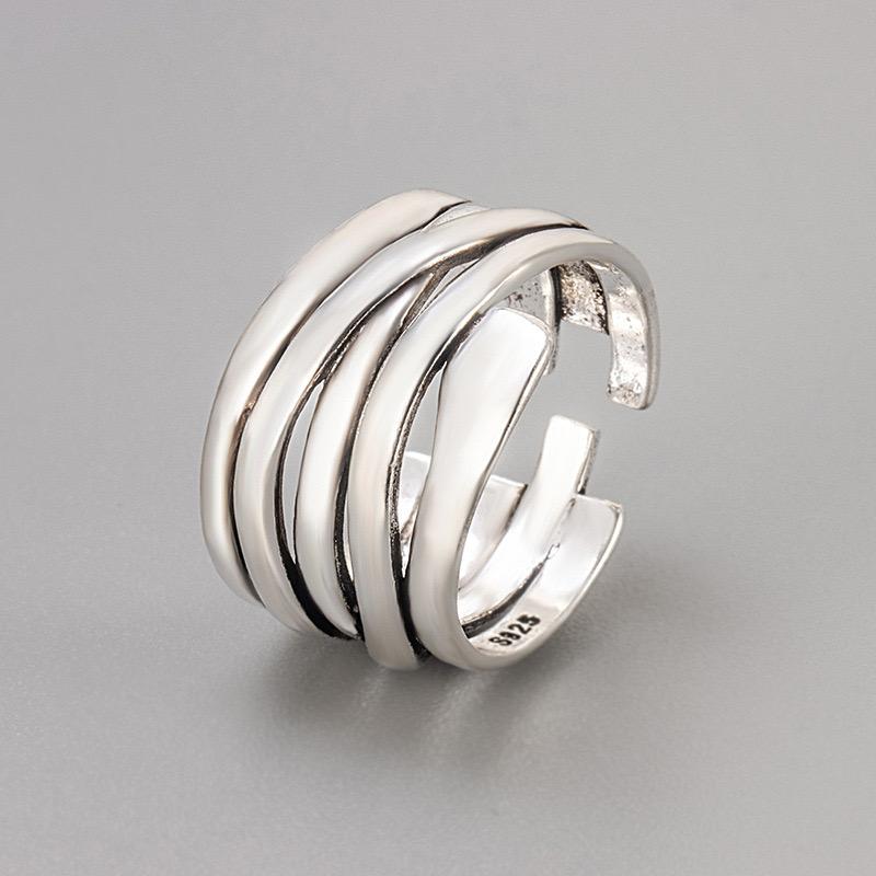 Xiaomi 925 Sterling Silver Rings for Women Couple Minimalist Handmade Retro Interline Ring Party Jewelry Gift Prevent Allergy