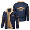 Hot Sale Eagle Skull Ha Lei Locomotive Autumn and Winter Fleece European Size Cotton Jacket Sports Jacket Men's Jacket