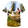Beautiful Carp Fishing 3D All Over Print Men's T-shirt Summer Harajuku Casual Fashion Short Sleeve Top Sports Outdoor Fishing Enthusiast Clothing