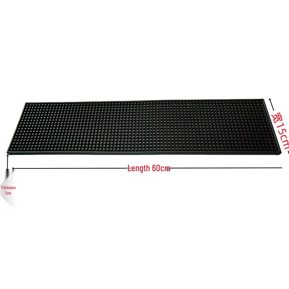 Black Non-slip Heat-insulating Rubber Bar Mat and Teaware Drainer Coaster