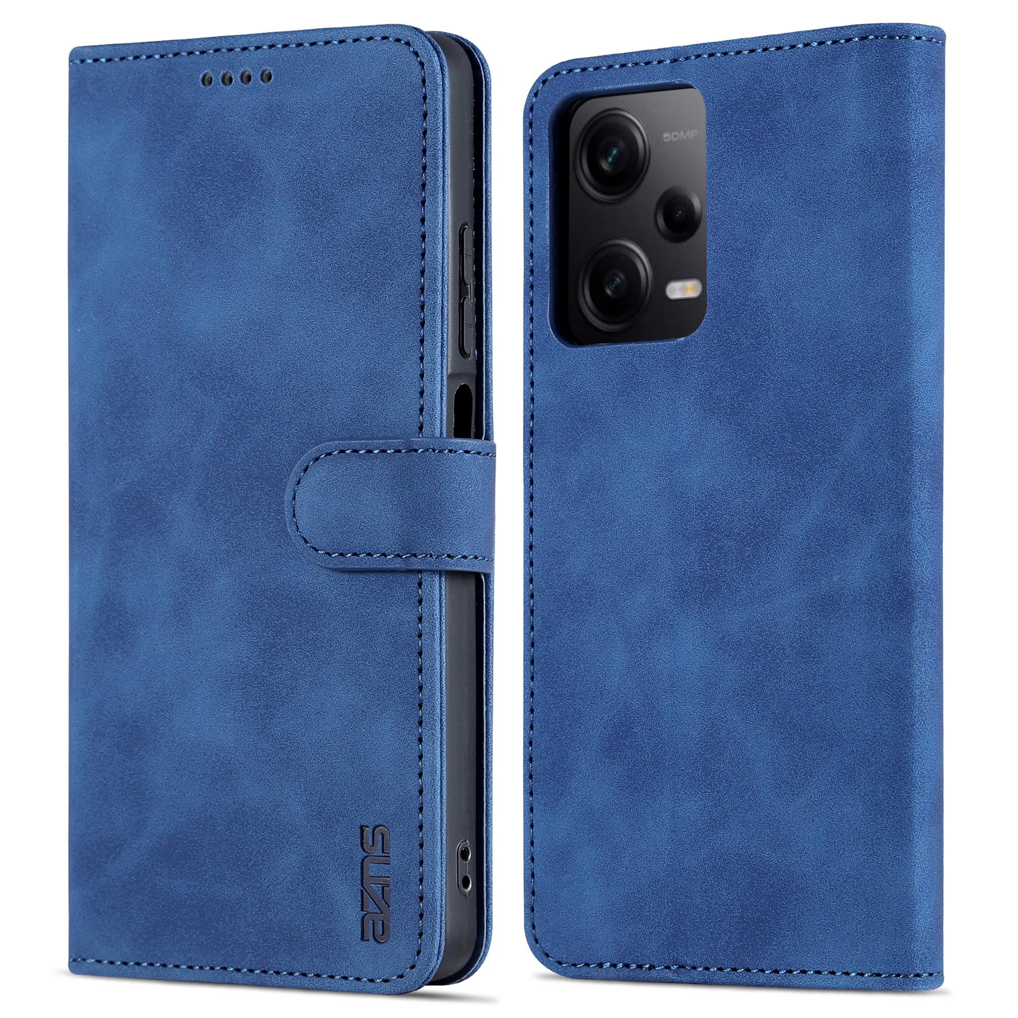 

AZNS For Xiaomi Redmi Note 12 Pro 5G/Note 12 Pro Speed 5G/Poco X5 Pro 5G Phone Case PU Leather Wallet Stand Flip Folio Protective Cover Blue