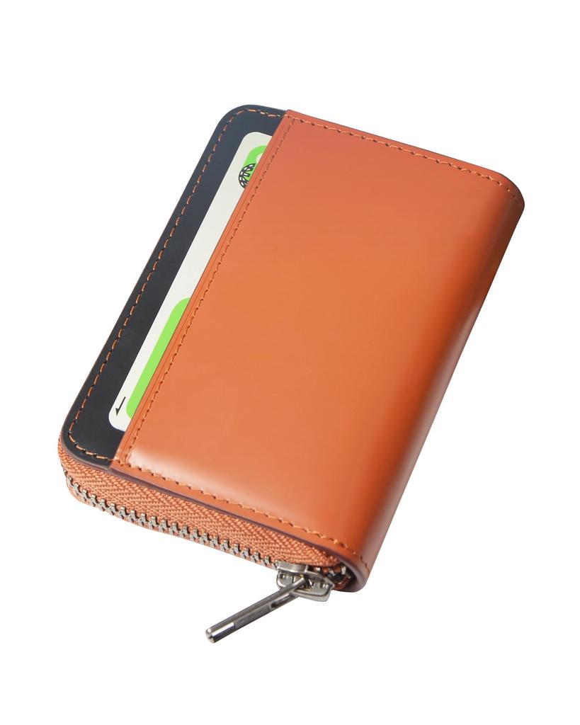 LUOLUO Tochigi Leather Credit Card Case with Card Genuine Large Coin YKK Red Men's Slots, Anti-Skimming, Leather, Capacity, Accordion-Like Purse,