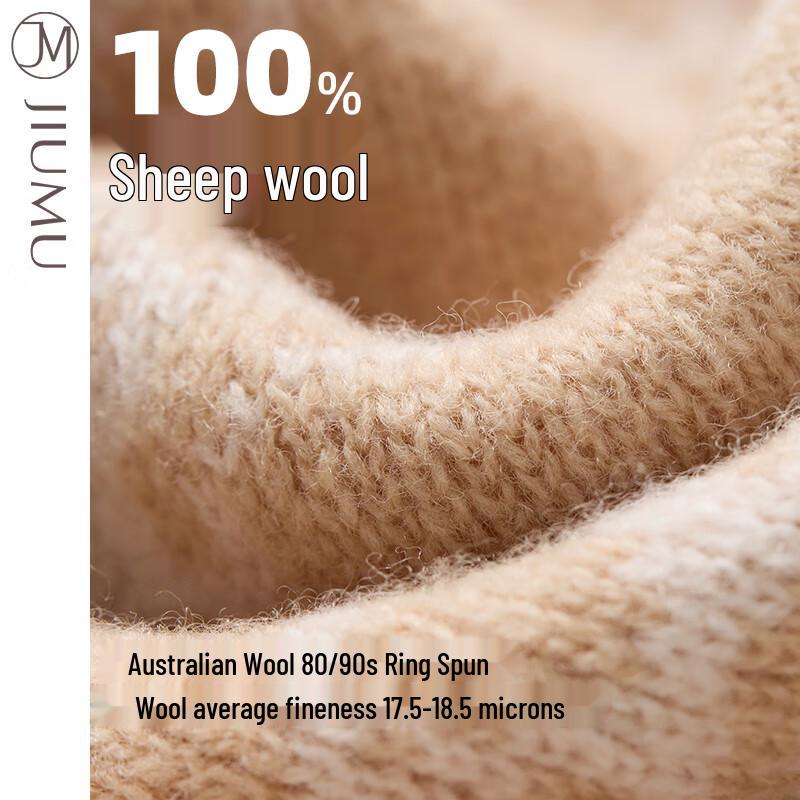 JIUMU Warm Embroidered Knitted Neck Scarf