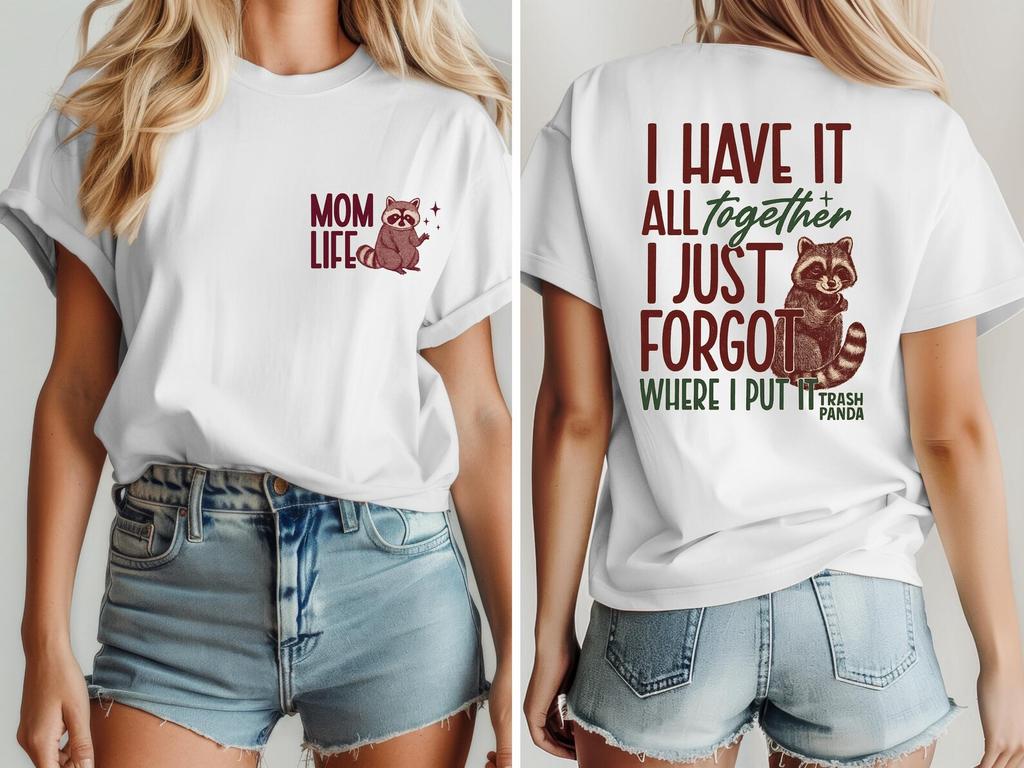 Funny Mom Life Raccoon Shirt – Sarcastic Motherhood Tee – Cute Trash Panda