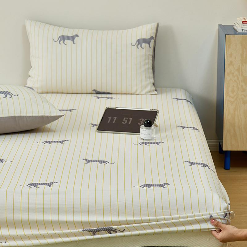 100% Cotton Bedsheet Skin-friendly Fitted Sheet Simple Style Bed Cover Elastic Bed Linen drap de lit (Pillowcase Need Order)