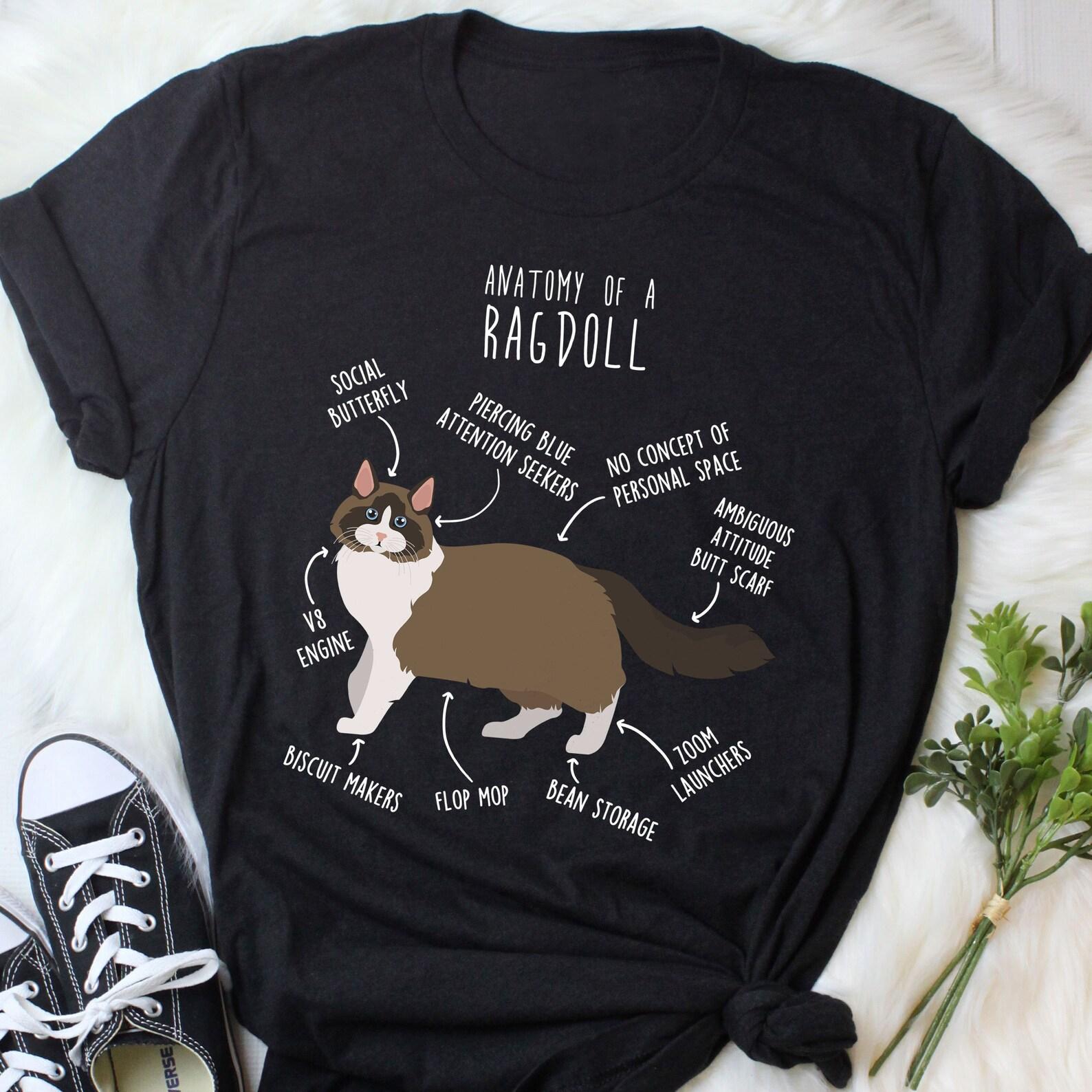Ragdoll Cat Shirt, , , Funny Cat Lover Gift, Cute Pet T-shirt, Ragdoll Lover Tshirt Ragdoll Cat Tee Ragdoll Mom Dad Bi-color Bicolor 140