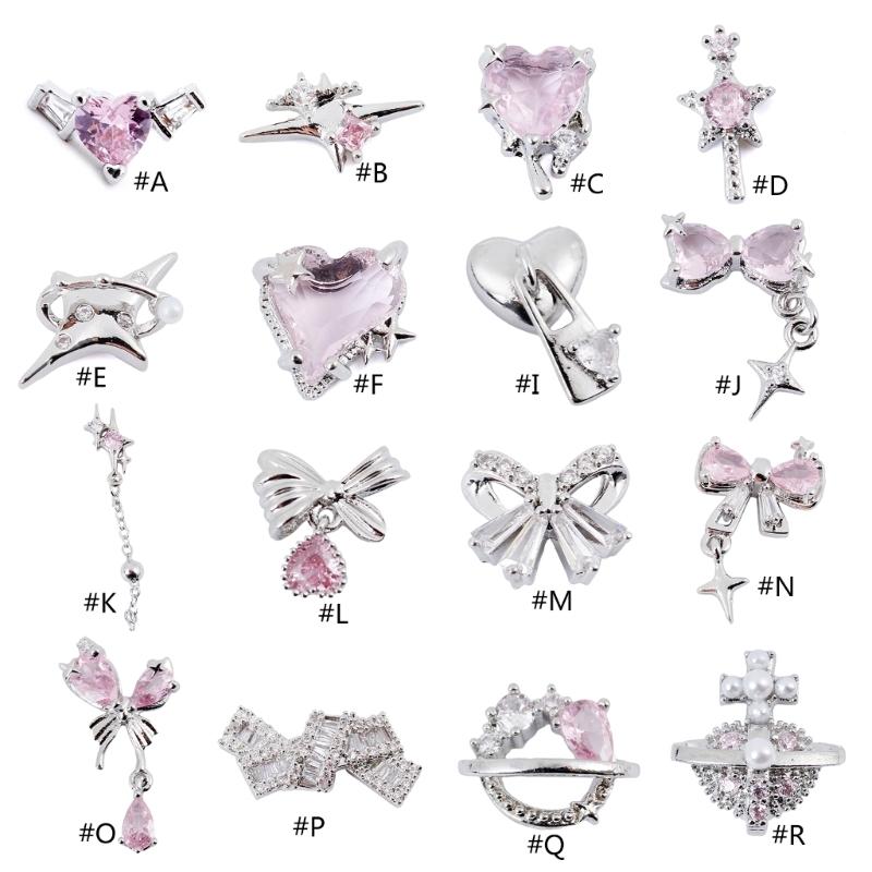 Nail Charms Exquisite 3D Accessories with Zircon DIY Nails Art Manicures for Salon or Home Use
