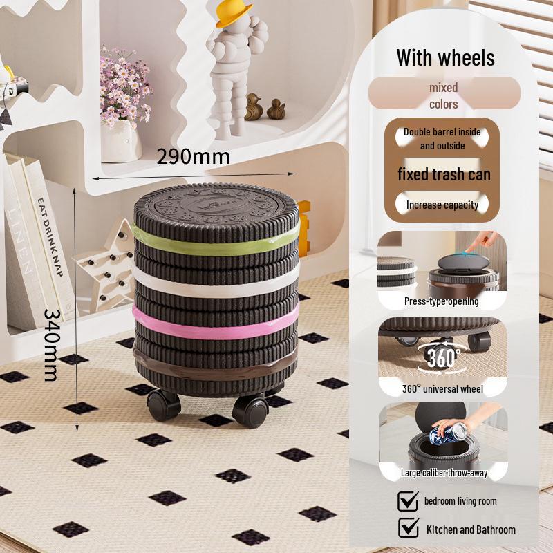 

Movable Large-Capacity Trash Can for Bathroom