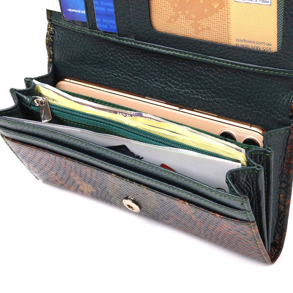 Women's Horizontal Wallet Made of Genuine Leather with Snake Embossing CANPELLINI Wallet 21648 Multicolour