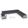 VidaXL Bois de Pin Massif Salon de Jardin 12 pcs avec Coussins Mobilier de Patio Meubles d'Extérieur Mobilier de Jardin 3096930