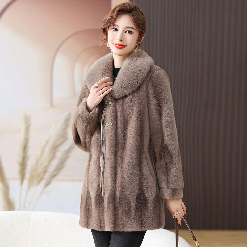 Women's Winter Coat Elegant Plus Size Thickened Loose Fit Premium Mother's Coat