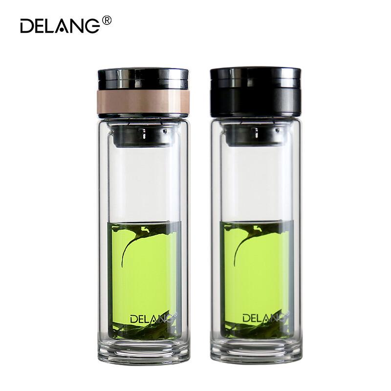 DELANG Jinglian Series Double-Layer Glass Mug with Tea Infuser