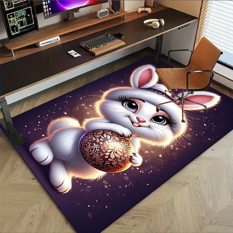 1PC rabbit ornament Extra Large Non Slip Floor carpet, Office, family, bedroom, Studio Large Area Rug Indoor Rugs, Vibrant Colors