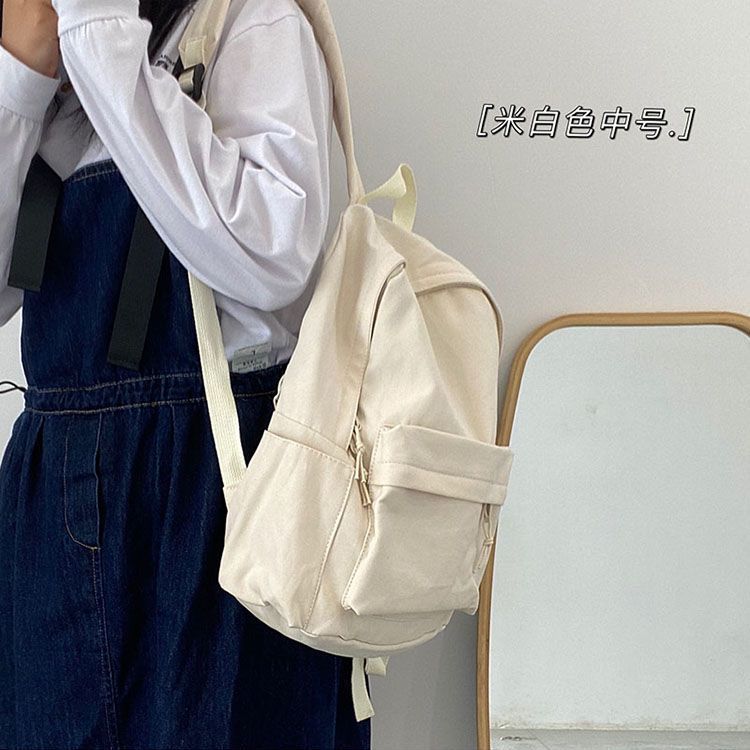 Schoolbag schoolbag female ins wind junior high school students solid color backpack 1011 new Mori high school students domineering backpack tide