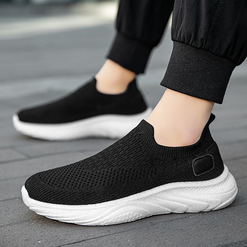 Spring Men's Shoes New Couple Mesh Breathable Sports Shoes Lazy One-pedal Fly-woven Casual Trendy Women's Shoes