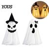 Halloween Ghost Decor Decoration, Indoor Tabletop Standing with Witch Spooky White Ornament Hat/Bow for Mantel Dining Table Party Home