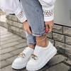 Round Toe Thick Sole Women's Chain Casual Shoes