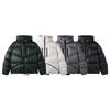 Apostrophe Comma Glossy Center Pocket Hooded Padded Jacket_Dark Green