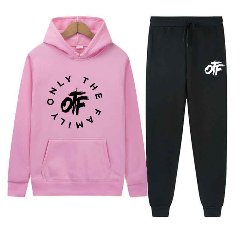 Spring Autumn Men Only The Family Print Casual 2PC Sets Personality Sweatshirts Street Fashion Sports Suit Hoodie Tops Slim pant