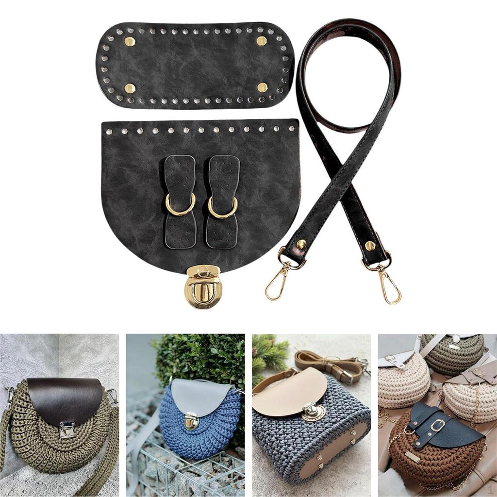 Pu -bags Knit -set Hand -woven Crochet Handbag Material for Enthusiasts