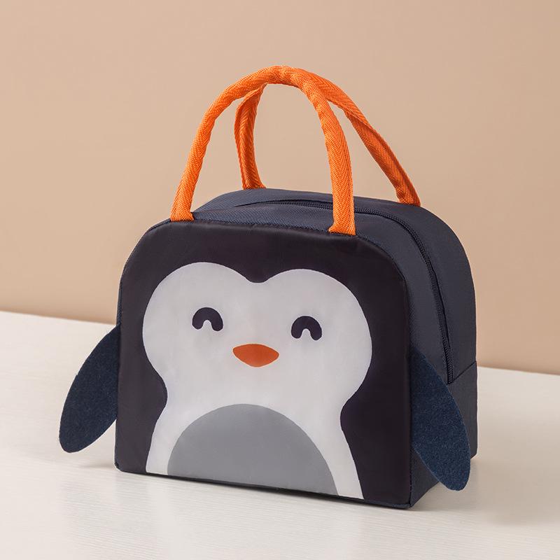 Compact Insulated Bento Lunch Bag with Thickened Aluminum Foil - Cute Cartoon Design for Students
