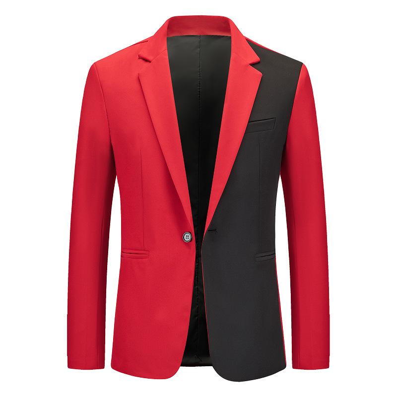 Men's Casual Suit European and American Fashion Color Matching Large Size Blazer Men